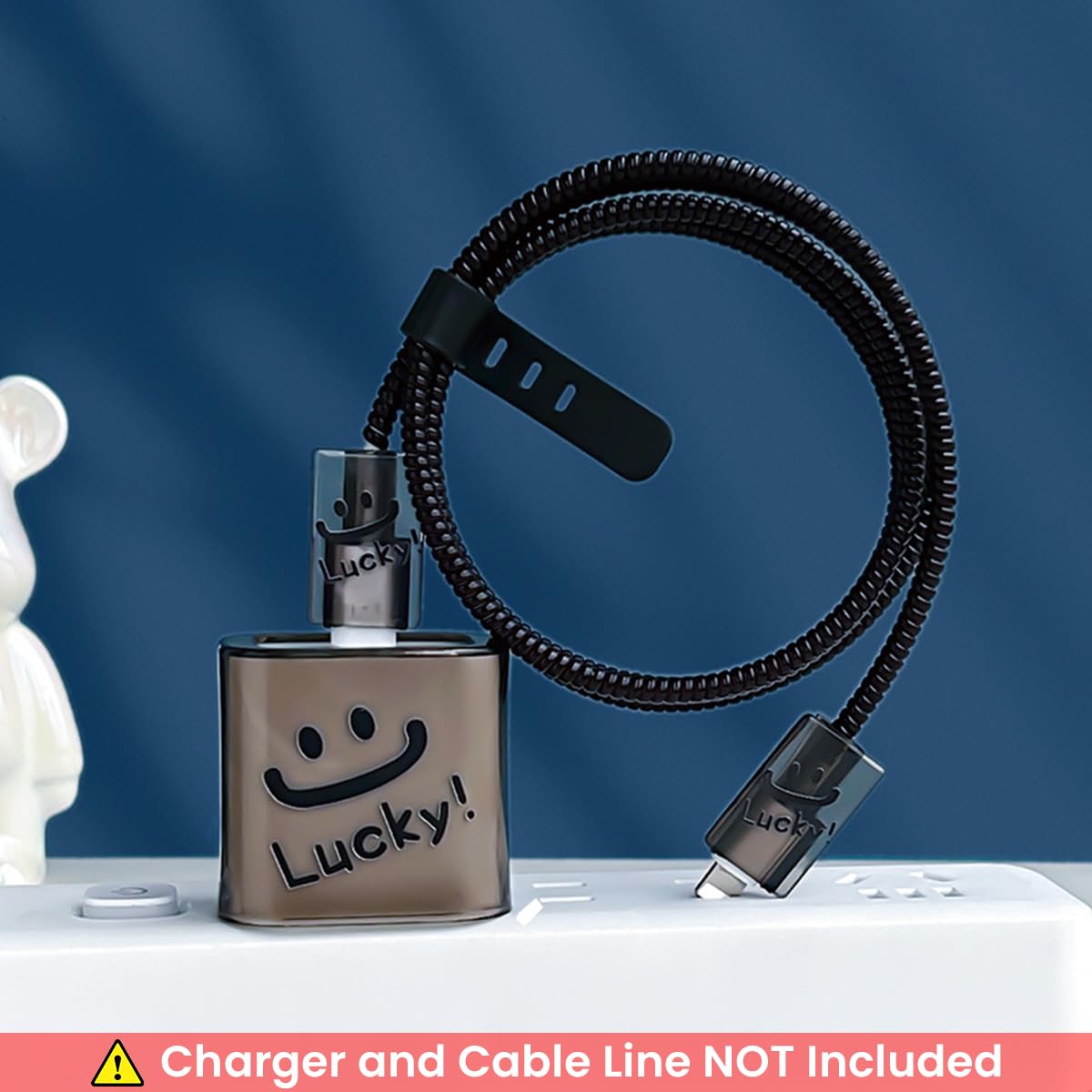 Verilux Charger Protectors for iPhone 15 and 14 with 20W Adapter Cover | TPU Spring Coil Sleeve