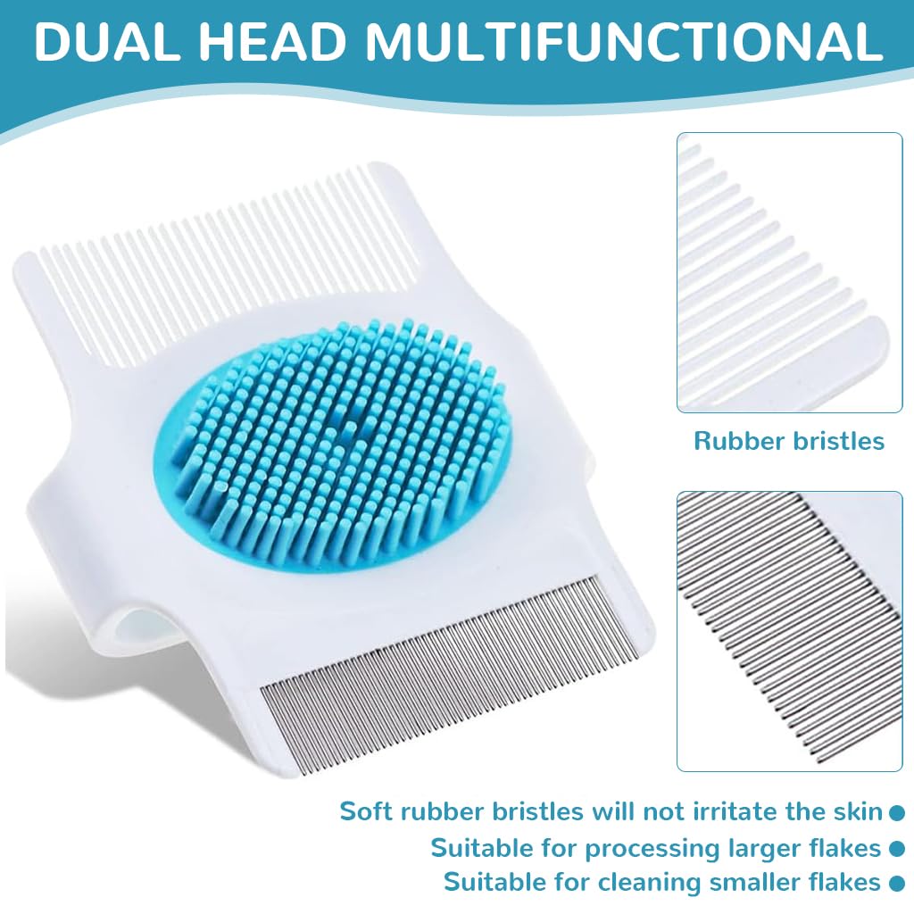 Qpets Cats Grooming Brush for All Coat Types with Dual Head and Soft Rubber Bristles | Ergonomic Grip for Comfortable Grooming