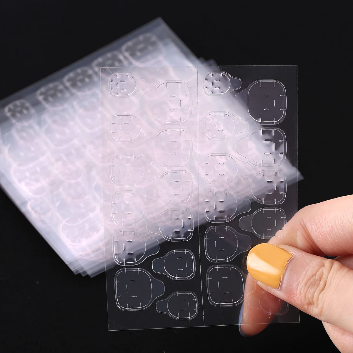 MAYCREATE® 720pcs Double-Side Nail Adhesive Tabs, Nail Glue Stickers False Nail Jelly Gel Glue Tabs Nail Glue Transparent Flexible Adhesive Fake Nails Tab for Press on Nails