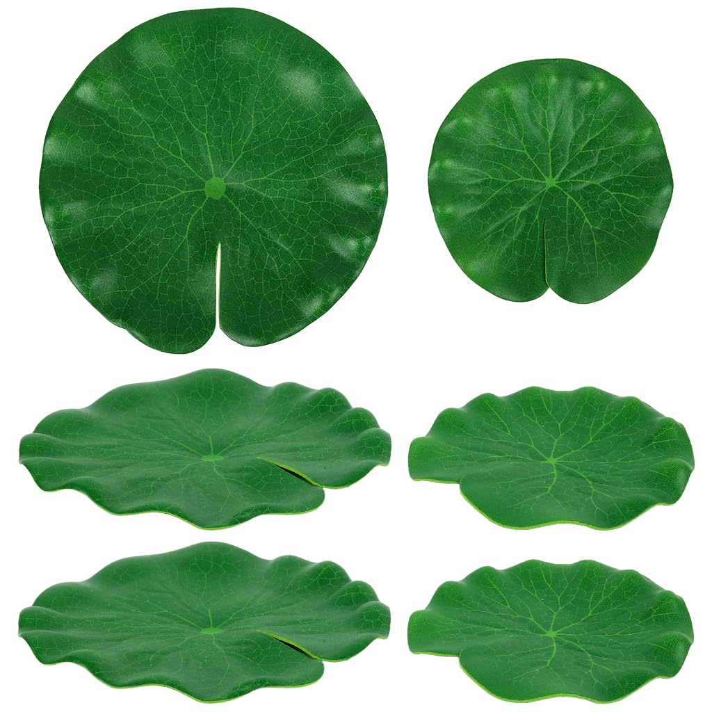 HASTHIP Artificial Floating Lily Pads for Ponds featuring Mixed 4 and 6 in Foam Leaves | Natural Water Decor