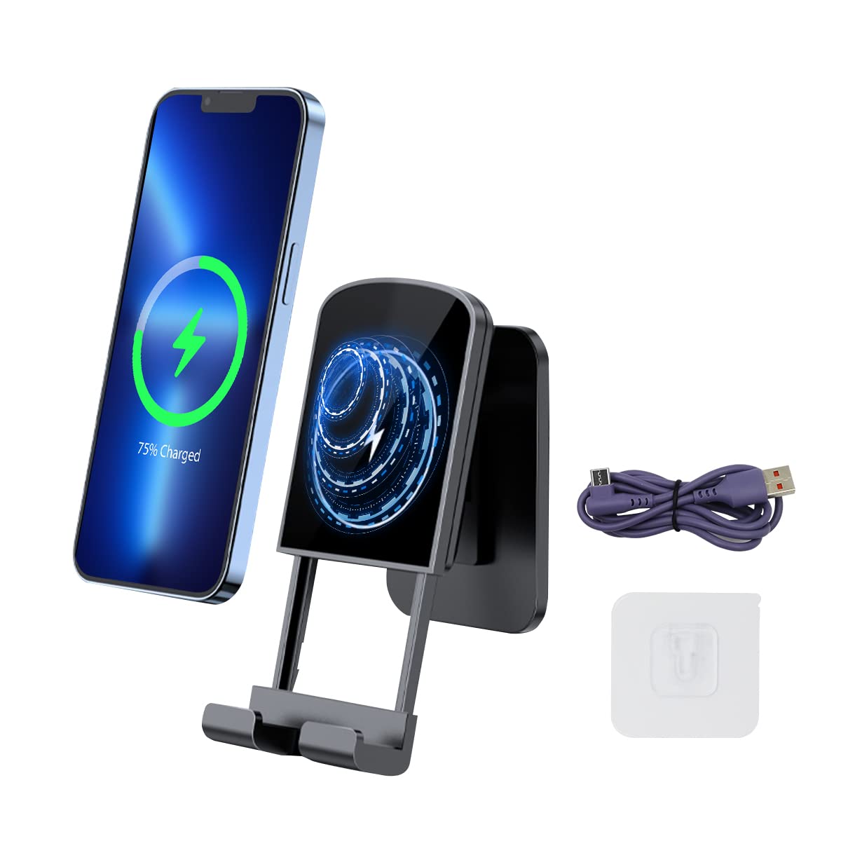 ZORBES® Wireless Charger for iPhone Wall-Mounted 15W Fast Charging Wireless Charger for iPhone, Phone Stand Wireless Charger for iPhone 14/13/12 Samsung Galaxy S22/S21/S9 QI Charger (Without Adapter)