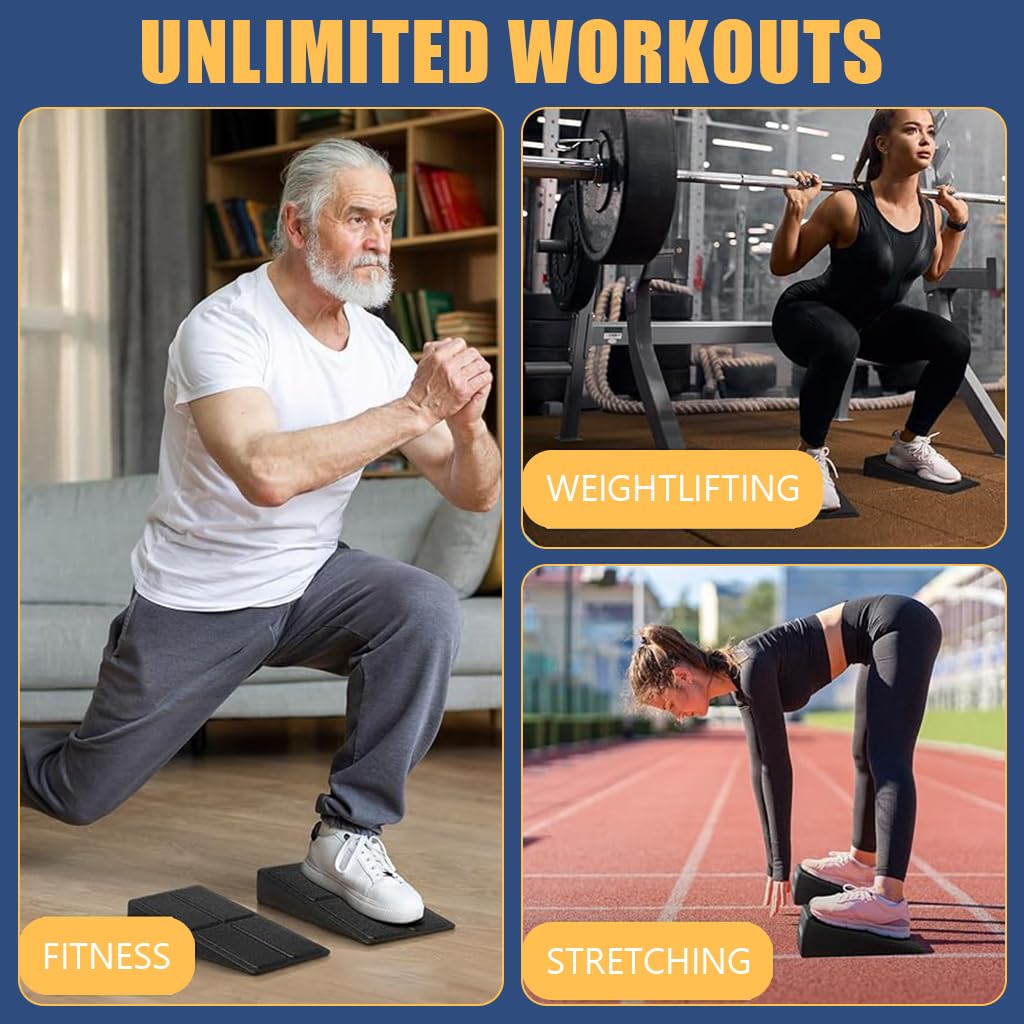 Proberos Squat Wedge Set for Squats and Calf Stretches with Adjustable 1.96–3.93 in Height | Non Slip EPP Wedge Blocks