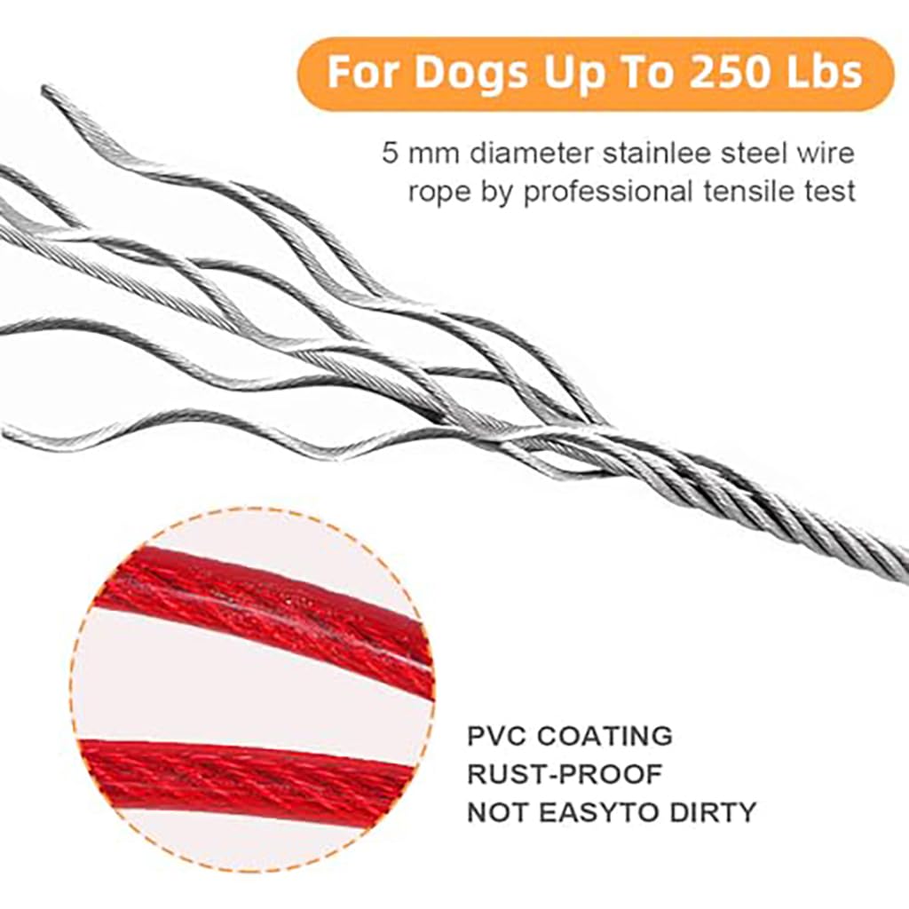 ZIBUYU Dog Belt for Large Pets featuring 9.1 m Length and Metal Buckle | Red Heavy-Duty Leash