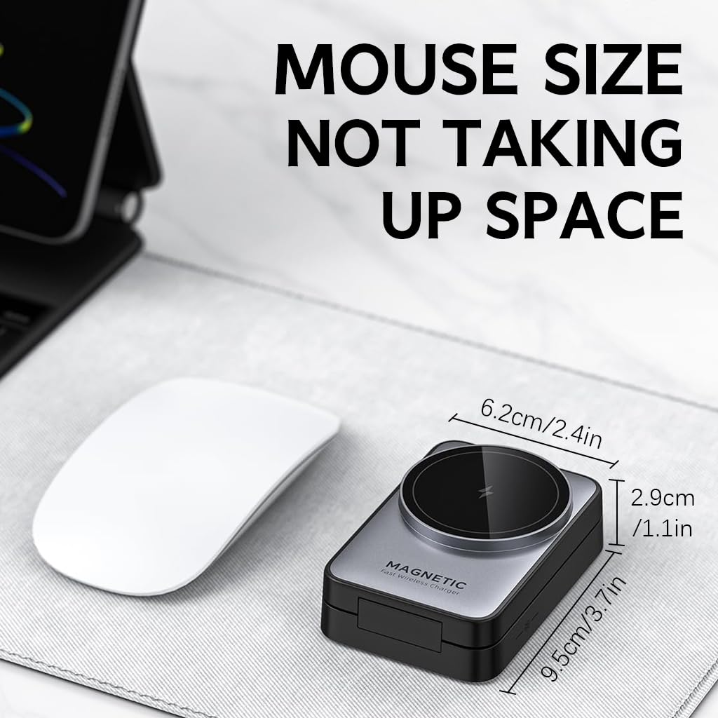 Zitronix Wireless Charger for iPhone 15 to 12 Series with Magnetic Foldable Design | White