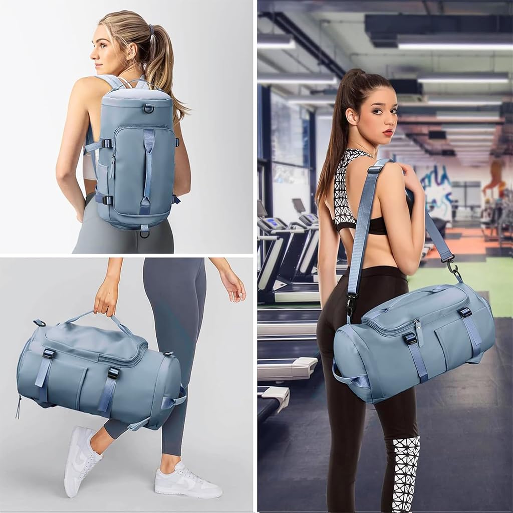ZIBUYU Gym Bag Duffle Bag for men with Removable Shoulder Strap Travel Backpack Multipurpose Nylon Travel Bag Fitness Bag with Shoe Compartments Multi Compartments Backpack Bag for Travel