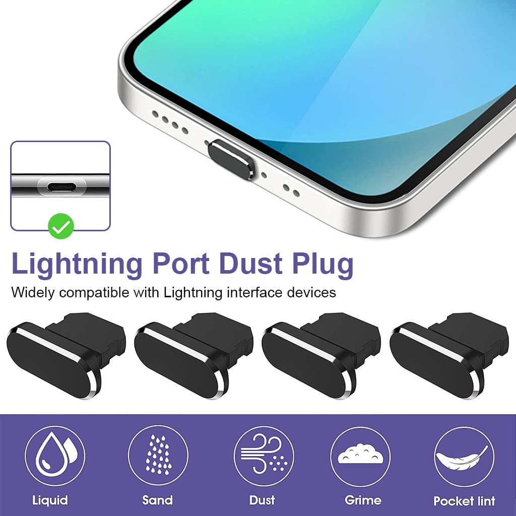 ZORBES Anti Dust Plug Kit for iPhone 14 to 11 with 5 Swabs and 5 Spade Tools | Metal Port Cleaning Set