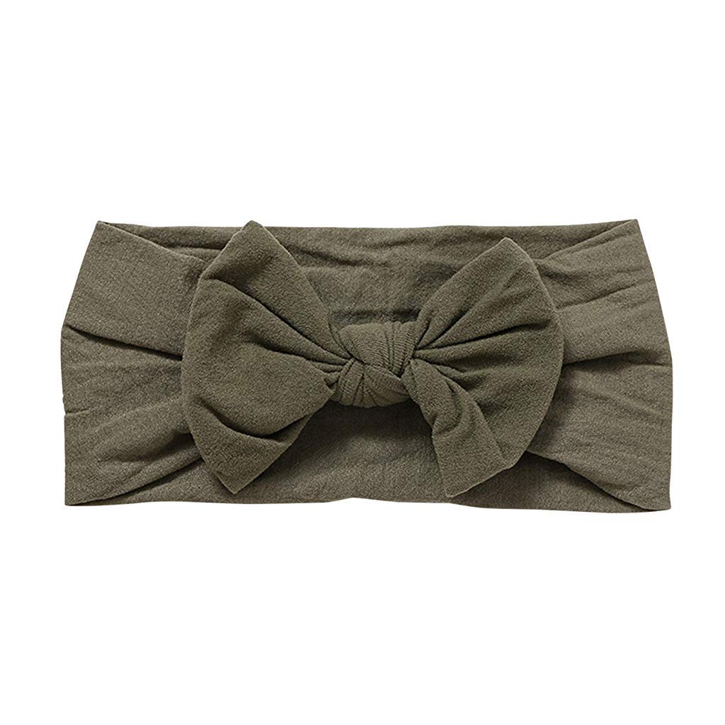 PALAY Baby Nylon Headbands for Newborn and Toddler Girls featuring Knotted Turban Design | 6pcs Soft Stretchy Hair Wraps in Multicolor