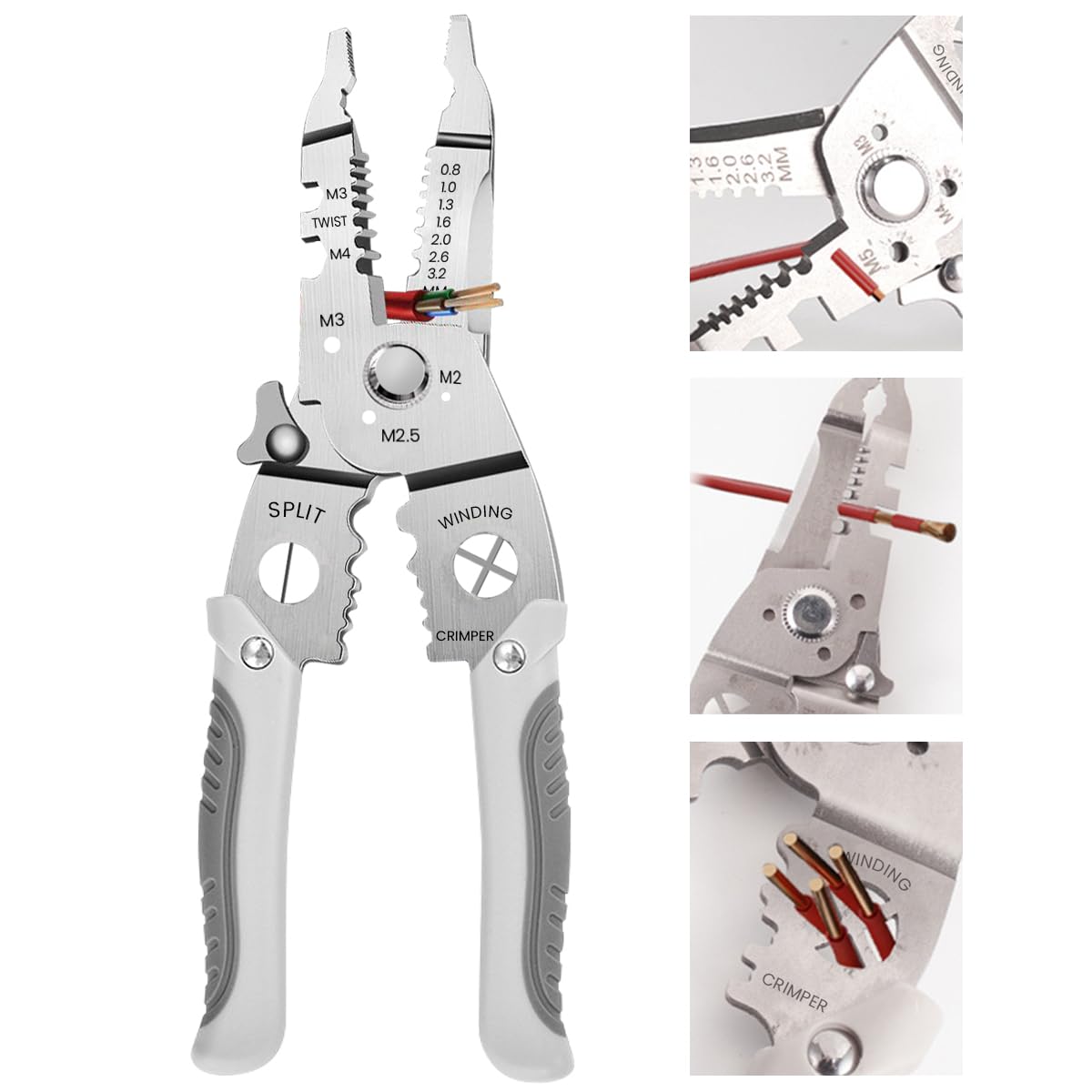 Serplex® Wire Stripper Wire Cutter Multifunctional Wire Cutter Tool Wire Stripper and Cutter Cable Cutter Plier Wire Plier Multipurpose Crimping Tool for Electrical Cable Cutting (0.8-3.2mm)