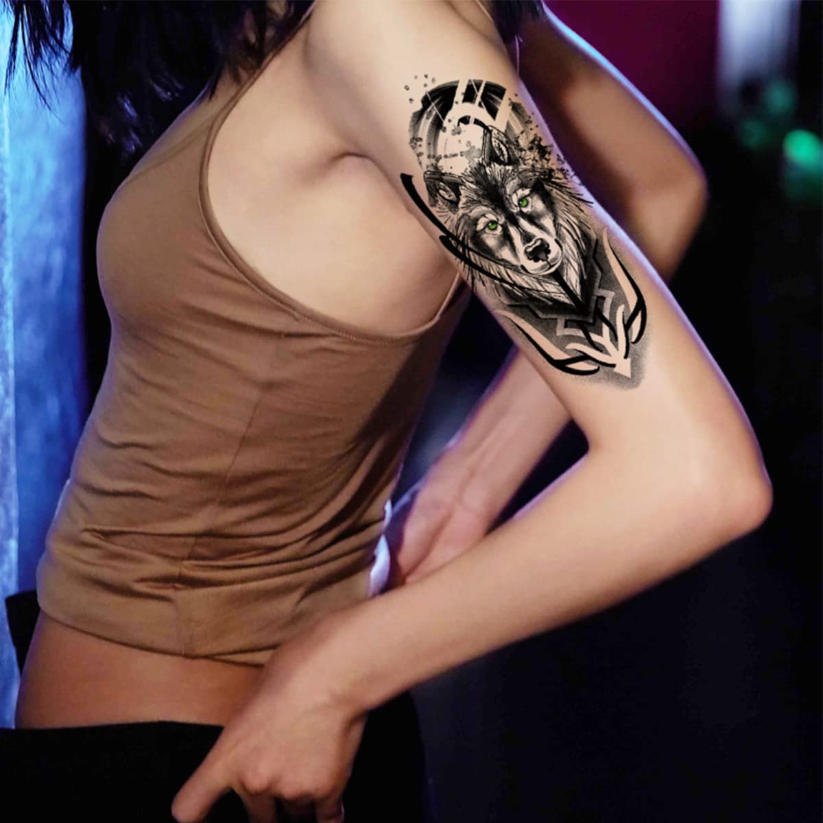 MAYCREATE Temporary Tattoo Stickers for Men with 38 Sheets Waterproof Designs | 114 pcs Assorted Set