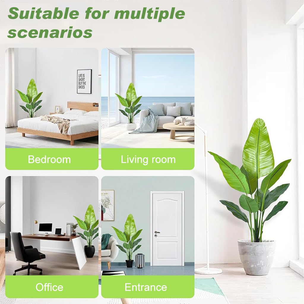 Supvox Artificial Green Plant Pot for Home and Office Decor with 47.2 in Potted Plant | Realistic Evergreen Foliage