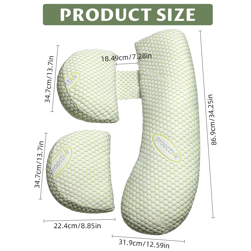 HASTHIP Pregnancy Pillow for Full Body Comfort with 2 Wedge Lumbar Pillows and Soft Washable Cover