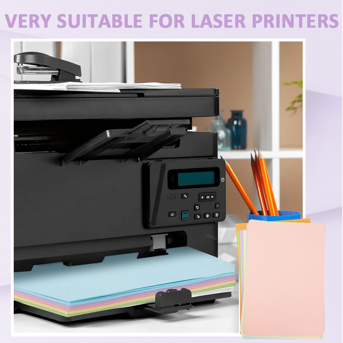 OFIFO Color Paper Pack for Craft and School Projects with 50 A4 Sheets in 10 Bright Colors