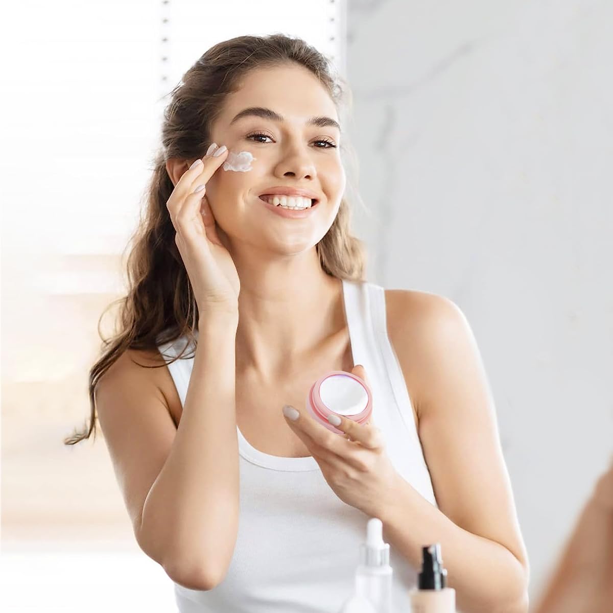 MAYCREATE Silicone Cream Jars for Travel featuring Leakproof Screw Cap 3pcs 20ml Set | Color Bottles for Toiletries