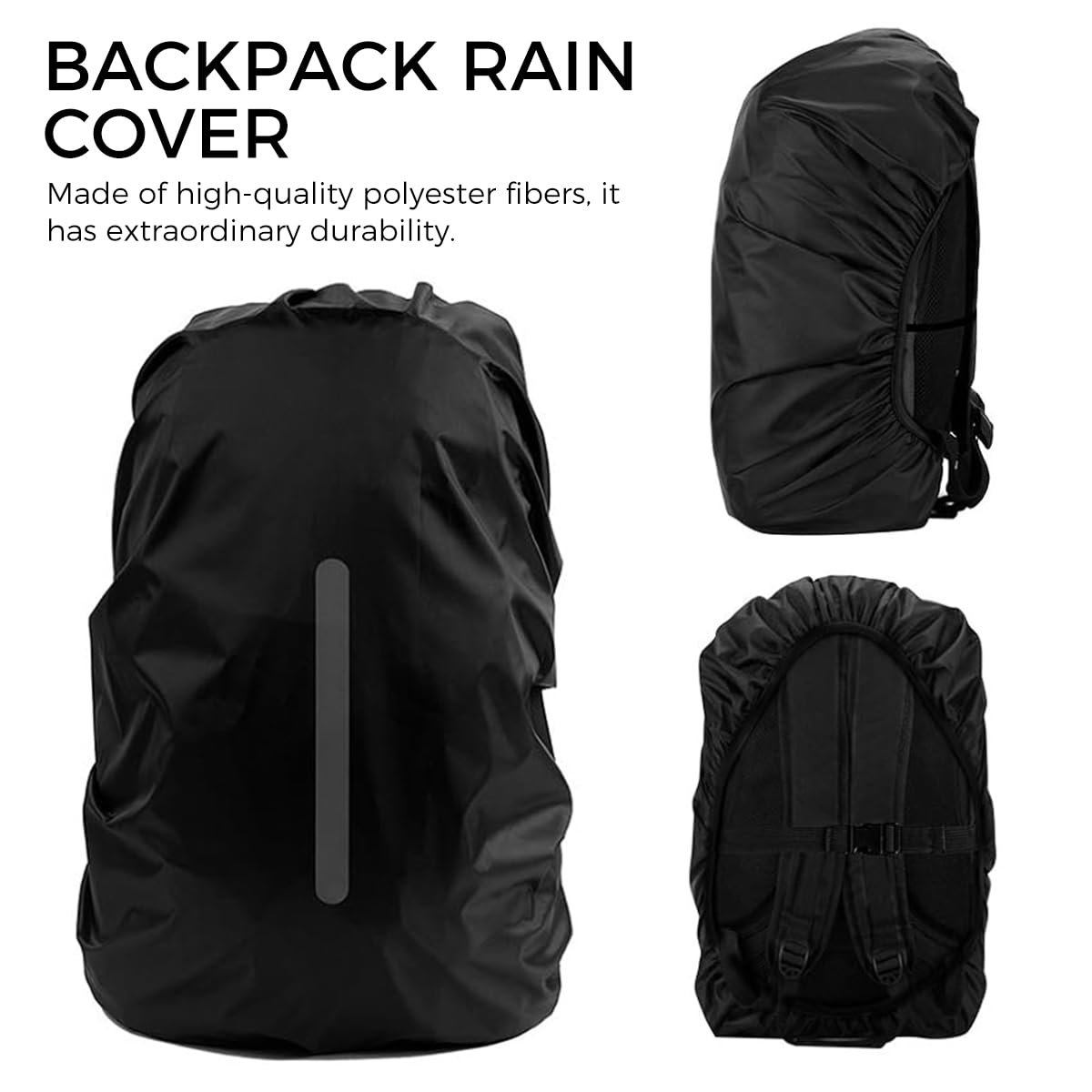 Proberos® Waterproof Rain Cover for Backpack, Backpack Rainproof Cover with Safety Reflective Strip Anti-Theft Cover, Dustproof Rain Cover Bag for School, Trekking & Camping Bags (45-55L 2pcs)