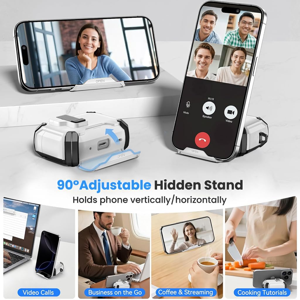 ZORBES AirPods Pro 3 Case with Magnetic Lock and TPU PC Cover | Desk Phone Bracket