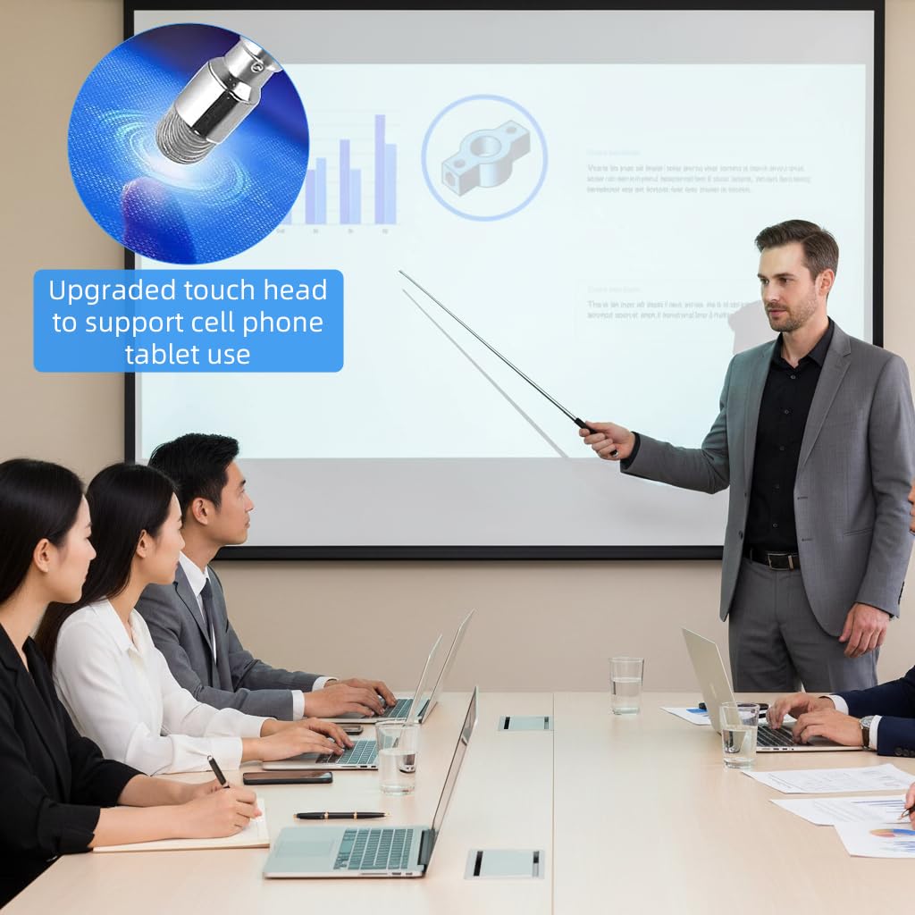 ZIBUYU Telescopic Teacher Pointer Stick for Presentations up to 1 m with Ergonomic Lanyard | Portable Tool for Educators
