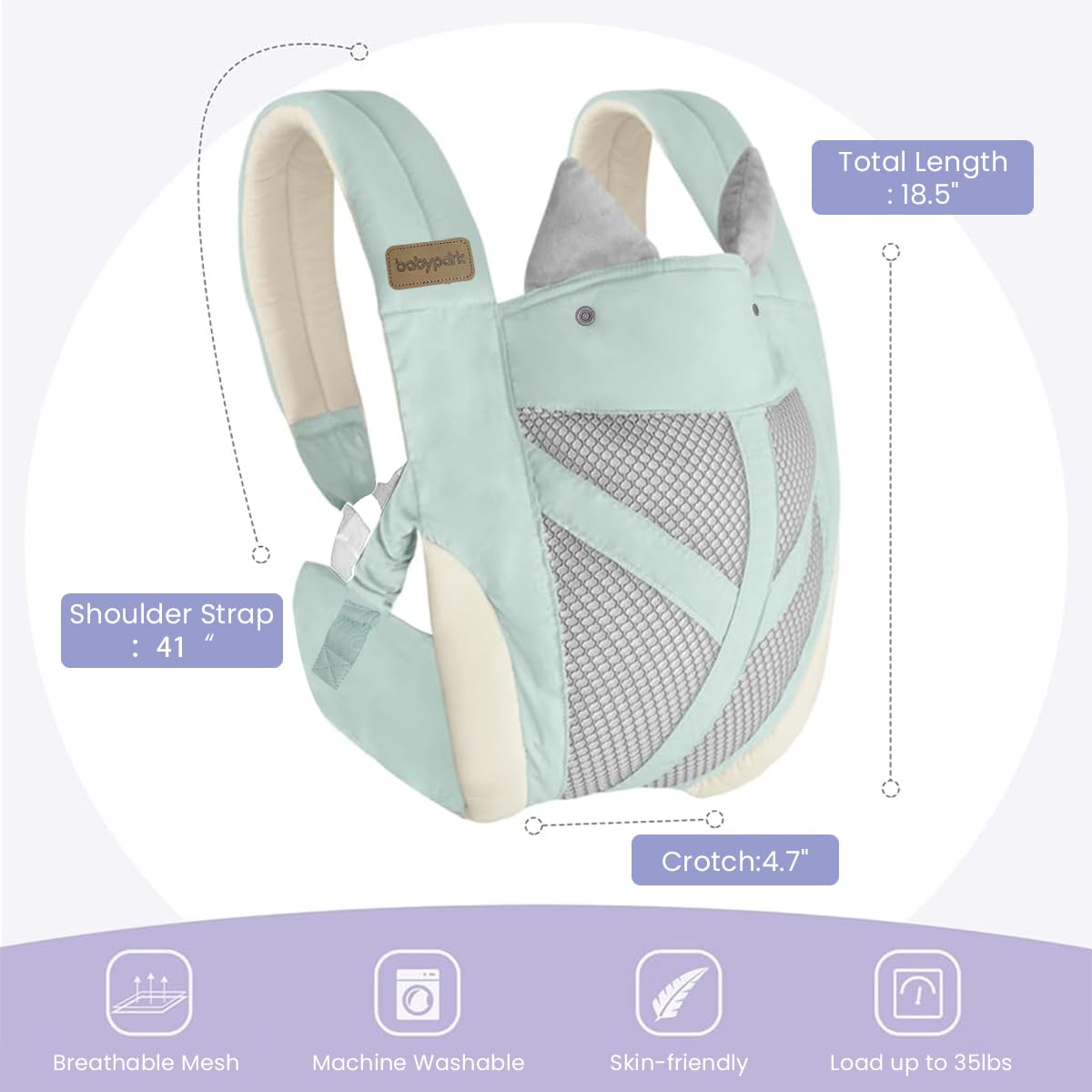 SNOWIE SOFT® Baby Carrier for 8-32lbs 4 in 1 Adjstable Baby Carrier with Lumbar Support Kangaroo Baby Carrier Baby Carrier Face-in /Face-Out Baby Wrap Carrier for Newborns, Infant 0-36 Months