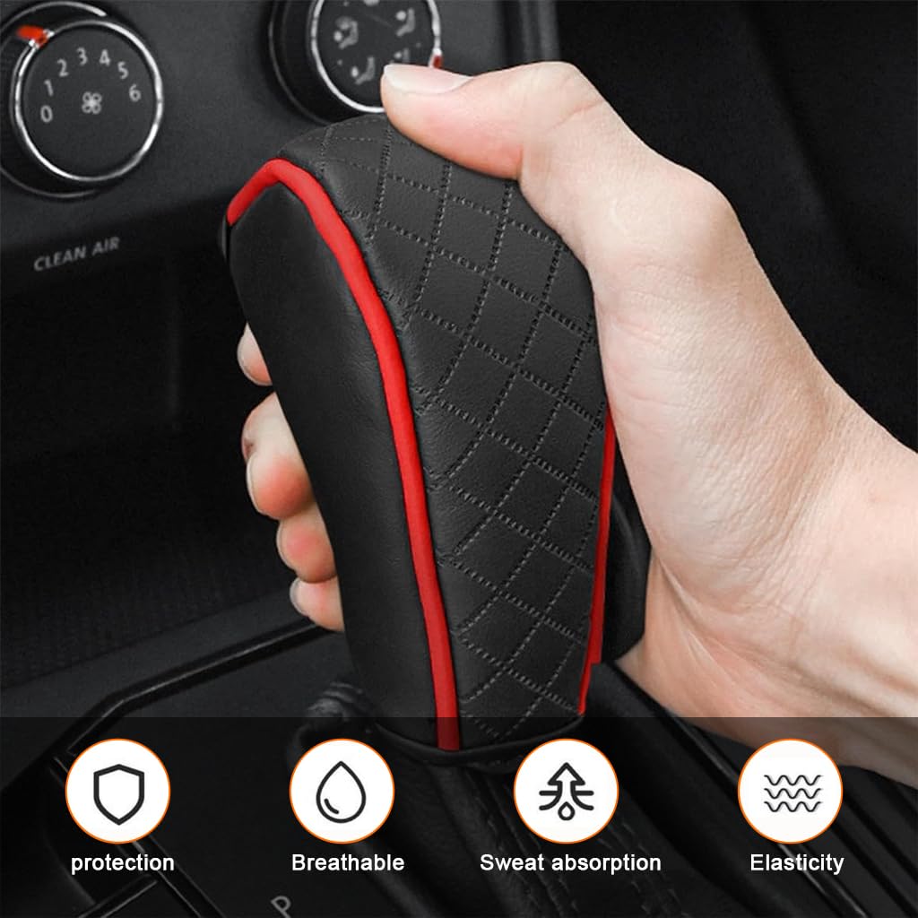 STHIRA Gear Shift Knob Cover for Cars with Anti Slip Texture and PU Leather Protection | Universal Fit