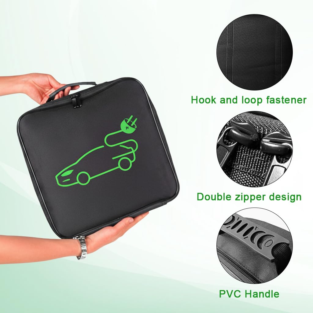 STHIRA E Vehicle Charging Gun Storage Bag for Car with Protective Foam Insert 32x32x10cm | Waterproof Oxford Cloth Organizer