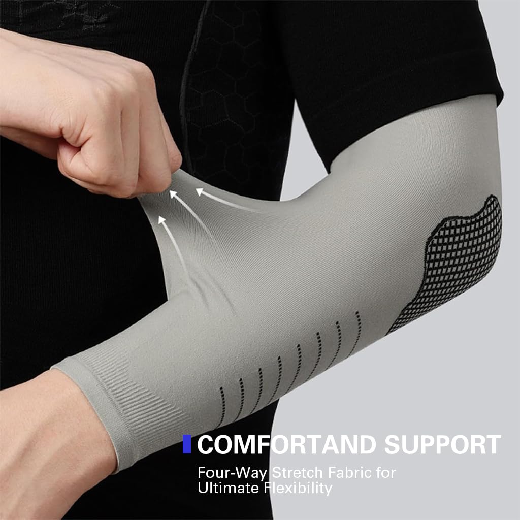 GUSTAVE Arm Sleeves for Men UPF 50+ Sun Protection with Ice Silk Cooling & Quick Dry Fit