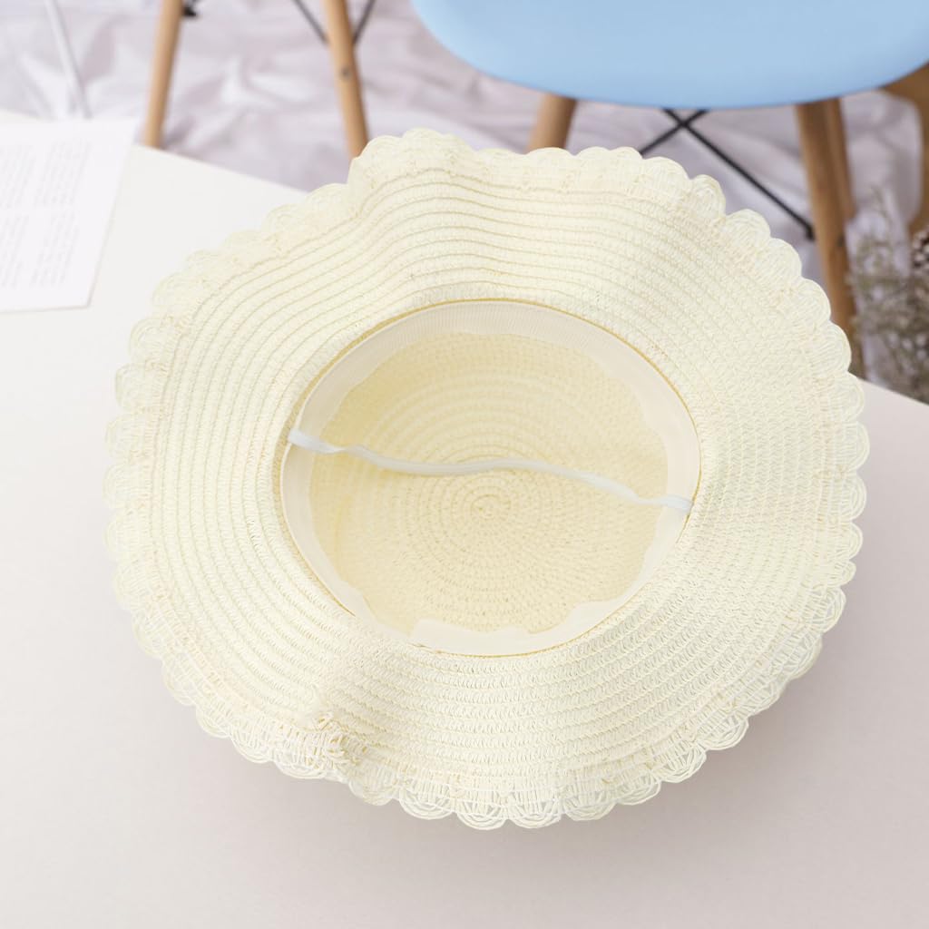 SNOWIE SOFT Girls Straw Hat and Mini Shoulder Bag for Summer with Floral Design | Beige Gift for Girls 6–12 Years