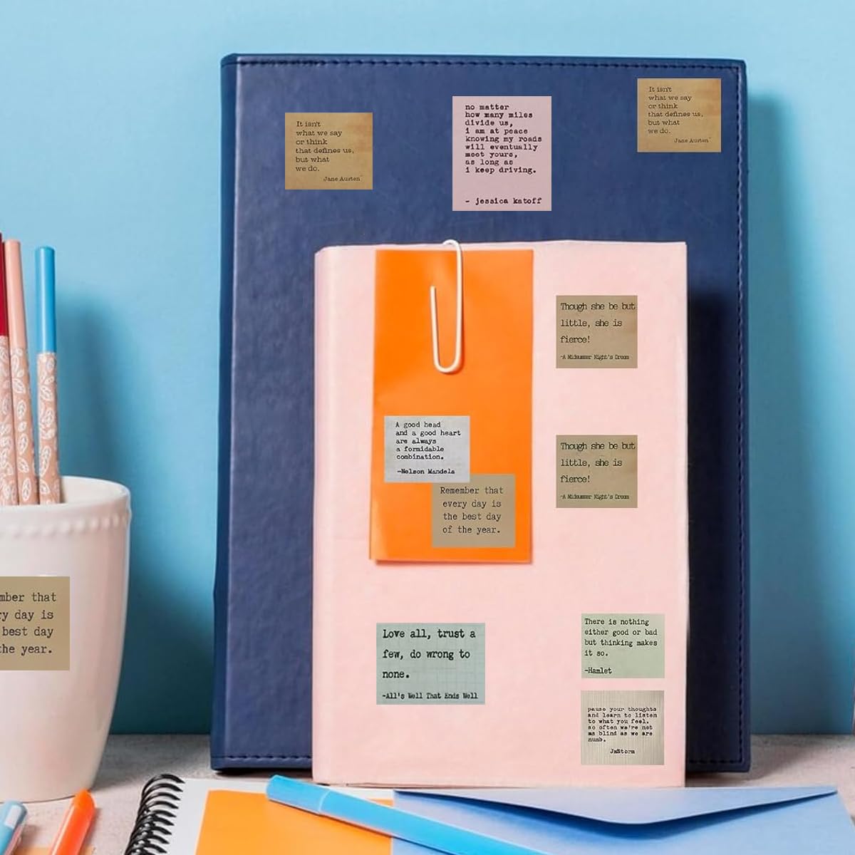 HASTHIP Bible Verse Stickers for Planners and Scrapbooks featuring 500 Retro Inspirational Prints