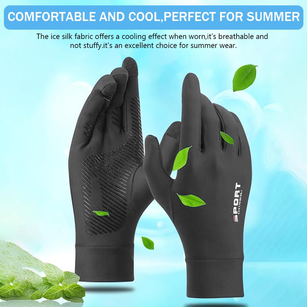 PROBEROS Sun Protection Gloves UPF 50+ for Outdoor Use with Anti-Slip Palm & Touch Screen Tips