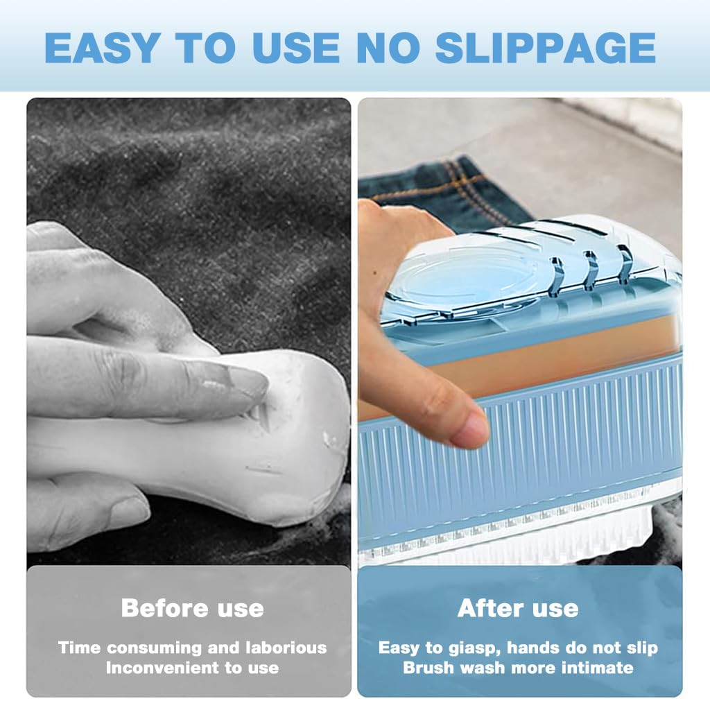 HASTHIP Soap Storage Box with Built In Foaming Roller and Brush for Easy Cleaning | Soap Saver Drainage Case with Lid
