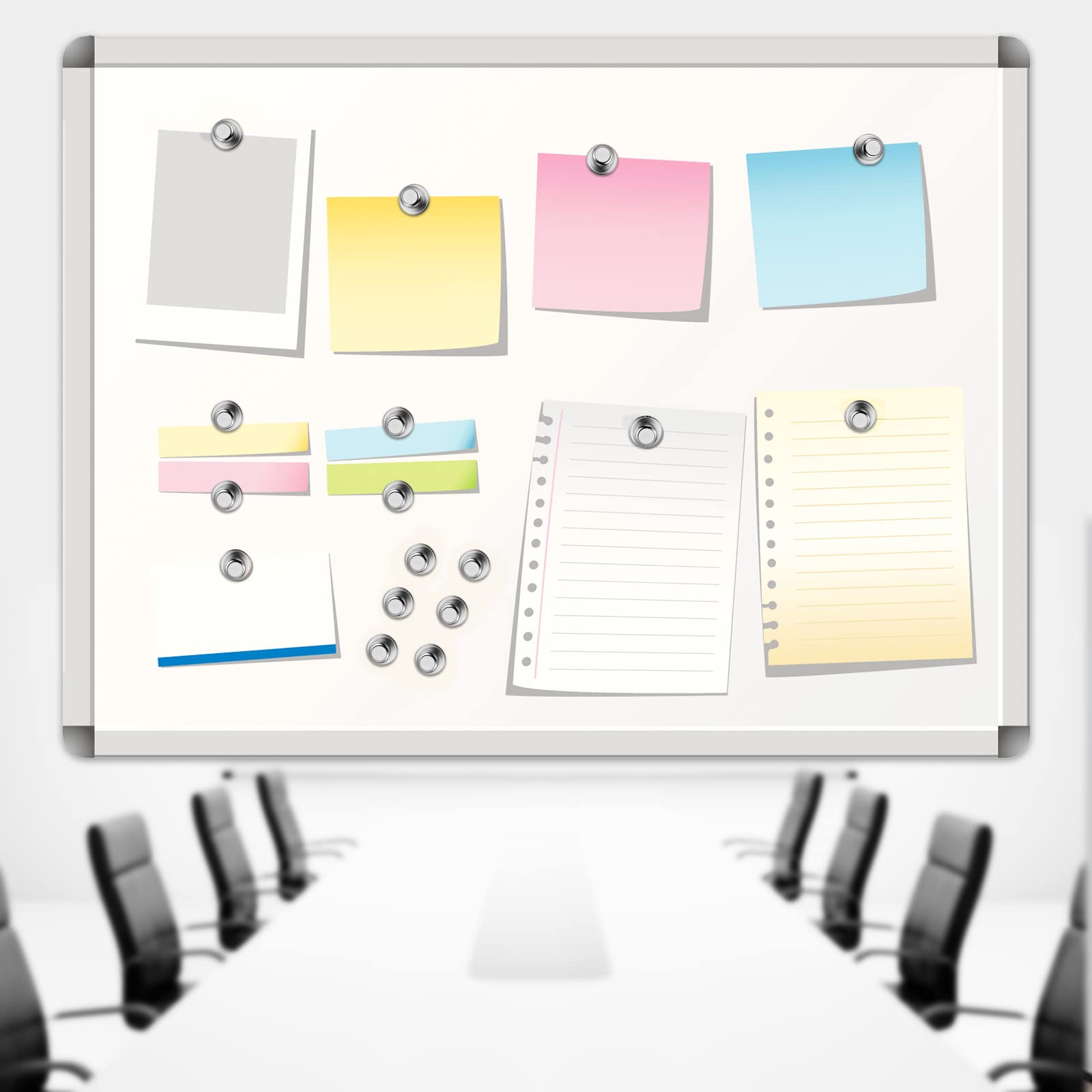 HASTHIP Mini Fridge Neodymium Magnets for Kitchen and Whiteboard with Cone Handle 12pcs 12×16mm