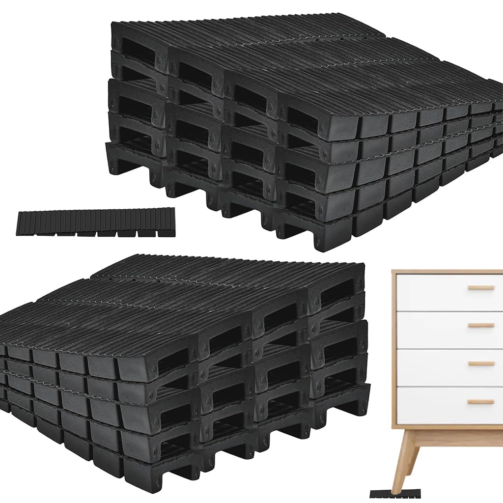 HASTHIP Furniture Leg Cap Anti Slip Shims 40 Pcs with 3.9 in Length | Recycled Plastic Leveling Pads