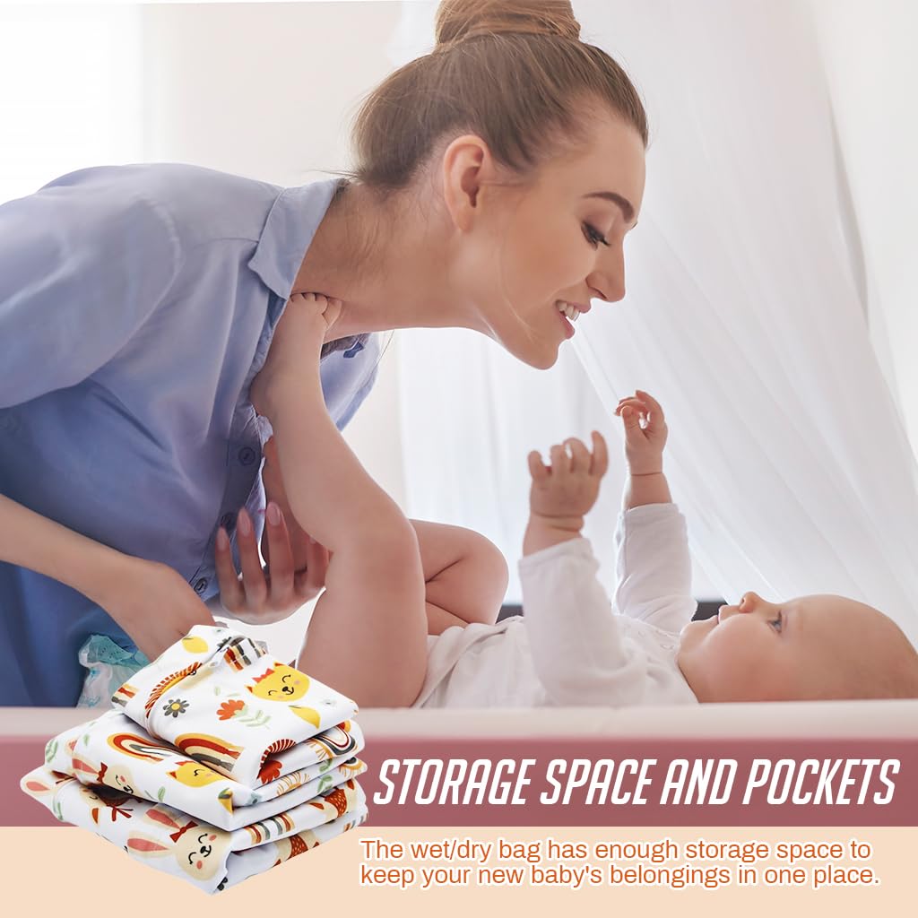 SNOWIE SOFT Baby Diaper Pouches for Travel with Zip-up Closure and Hand Strap | 3 Sizes