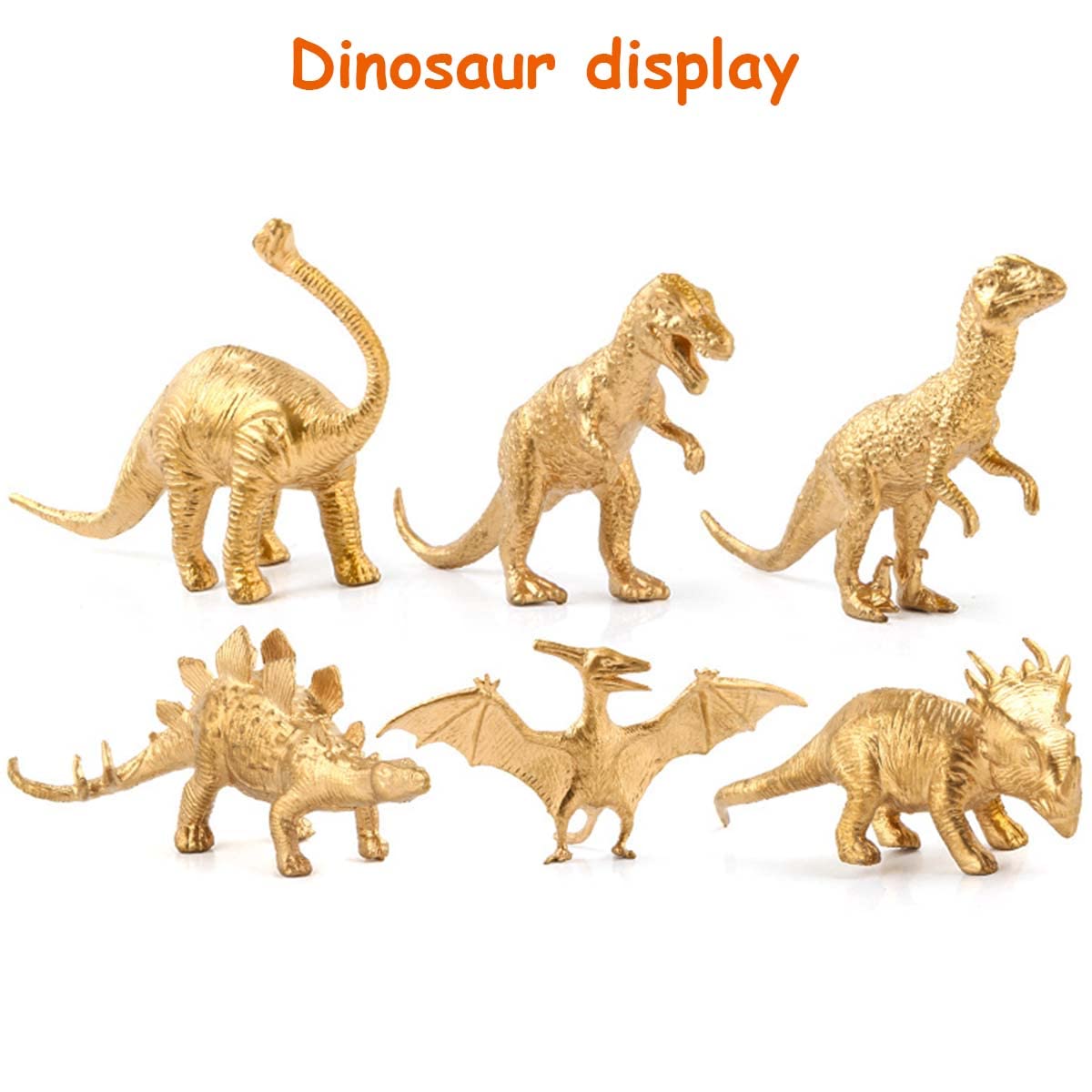 PATPAT Dinosaur Toys for Kids 14 PCS Realistic Golden Jurassic Dinosaur Model Figure Playset Plastic Dinosaur Action Figures Dinosaur Theme Birthday Decorations Party Room Decor Gift for Boys Girls