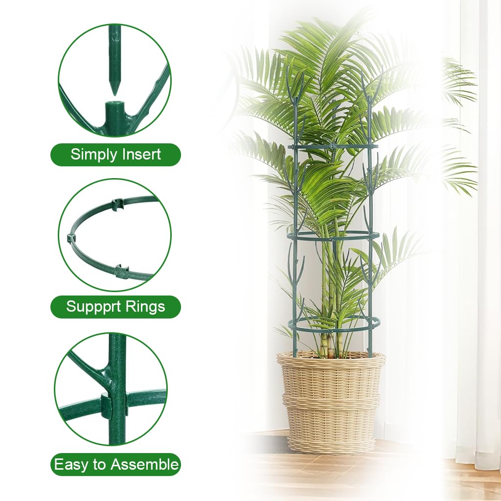 HASTHIP Plant Support Kit for Planters with 10 Frames and 11 in Stakes | Adjustable Circular Design