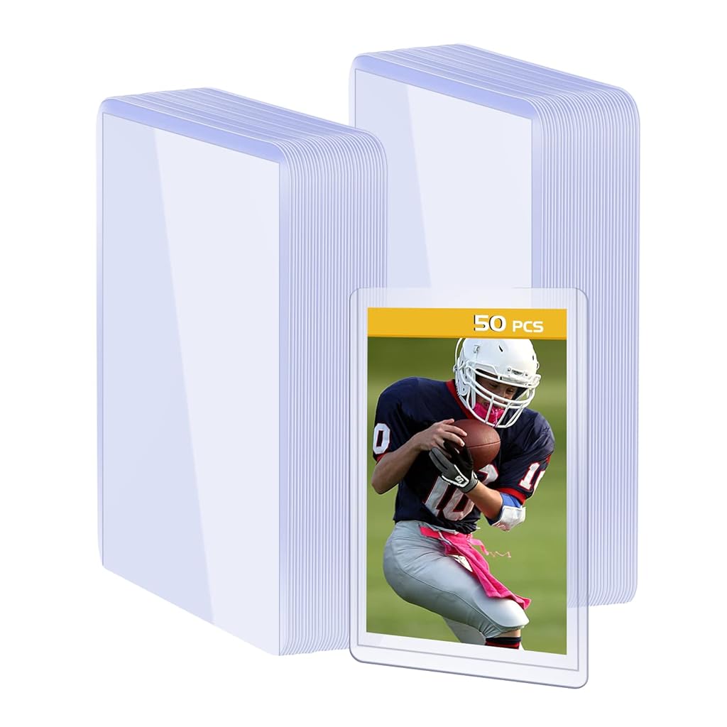 PATPAT® 50Pcs Card Sleeves Game Cards Holder Trading Cards Sleeves K-pop Star Card Protectors Clear Slide-in Card Holder Sleeves Reuseable PVC Hard Card Sleeves, 3