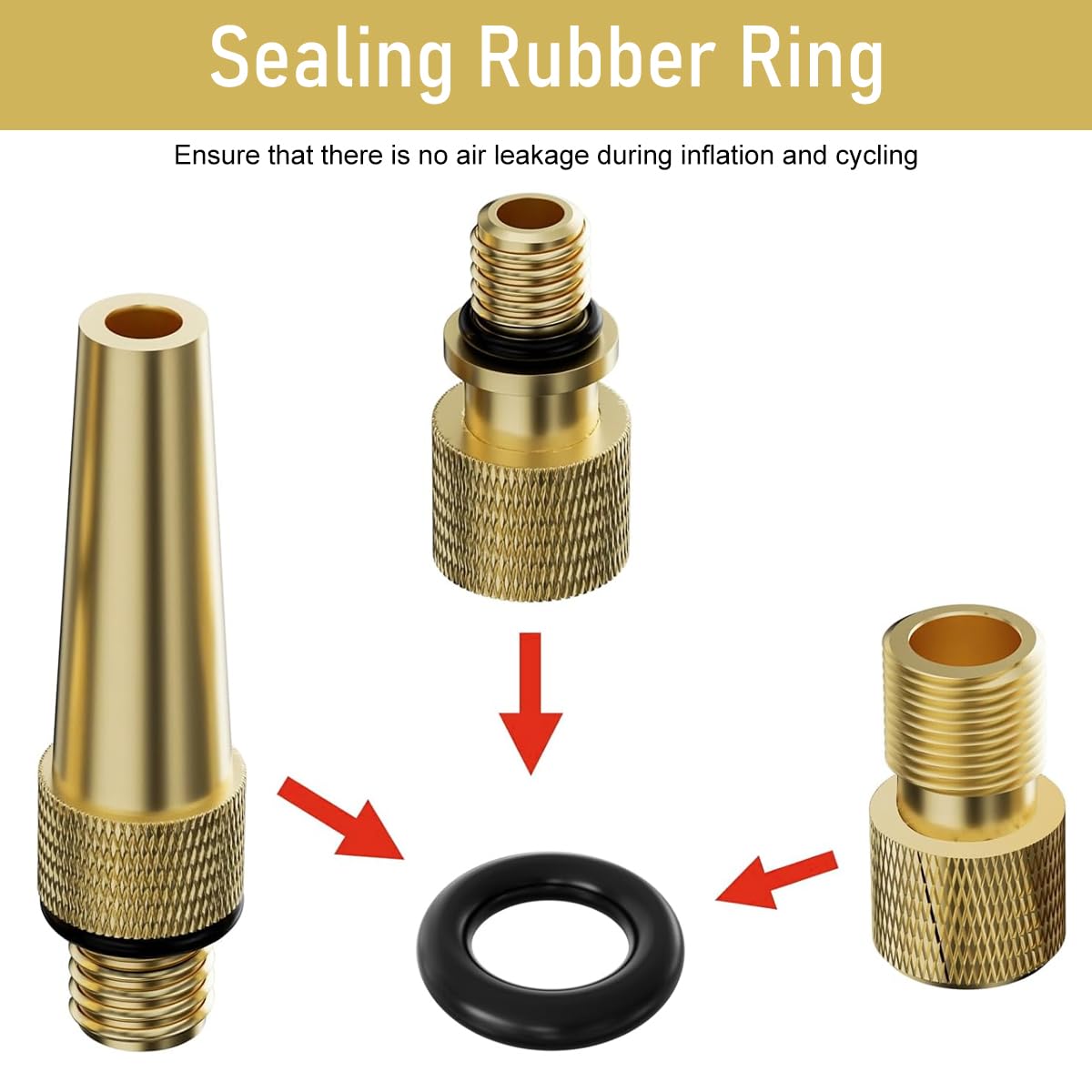 STHIRA Bicycle Pump Adaptor Set for Presta and Schrader Valves featuring 16 Brass Pieces | Universal Inflation Accessories