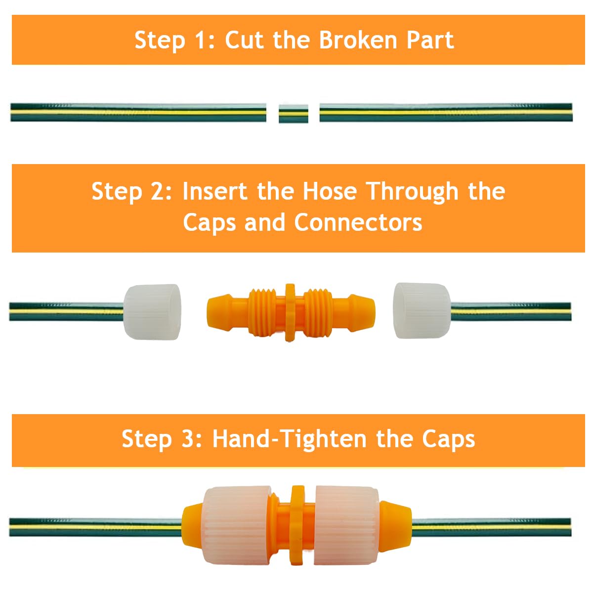 HASTHIP Garden Hose Connector for Gardening with Quick Release ABS Plastic | 1/2 Inch 3PCS