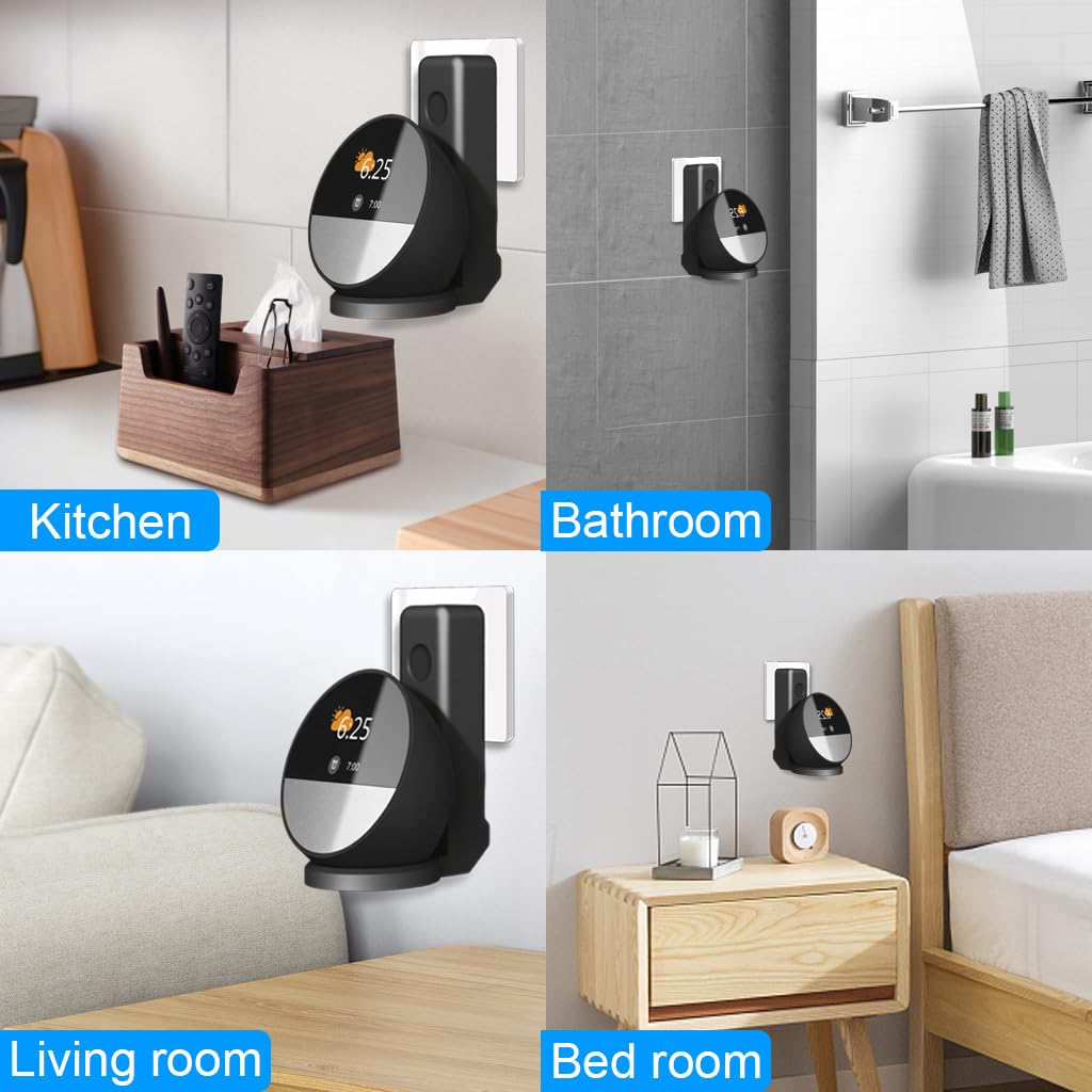 ZORBES Wall Mount Holder for Echo Spot T5 with Dual Function Cord Organizer | No Drill Setup