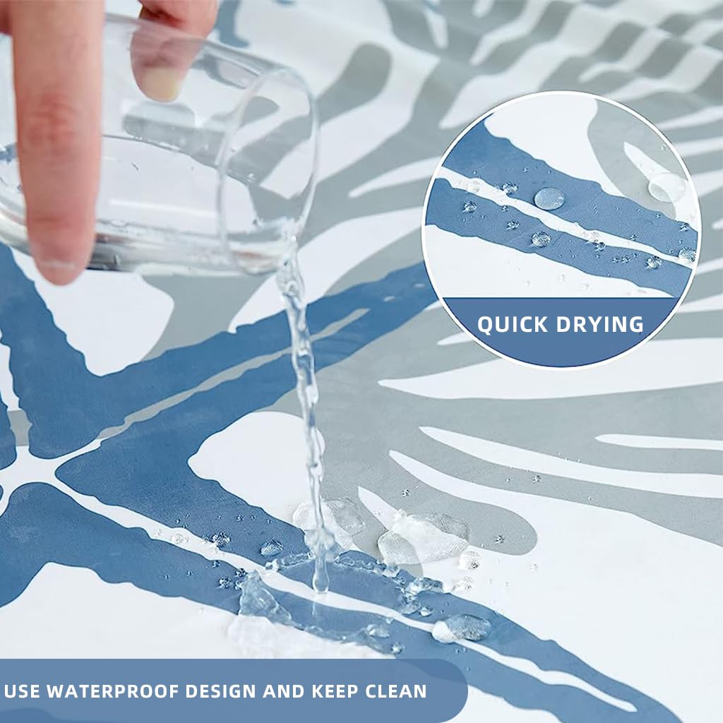 HASTHIP Shower Curtain for Bathroom 180×180 cm with Weighted Hem and 12 Hooks | Ocean Coral Design