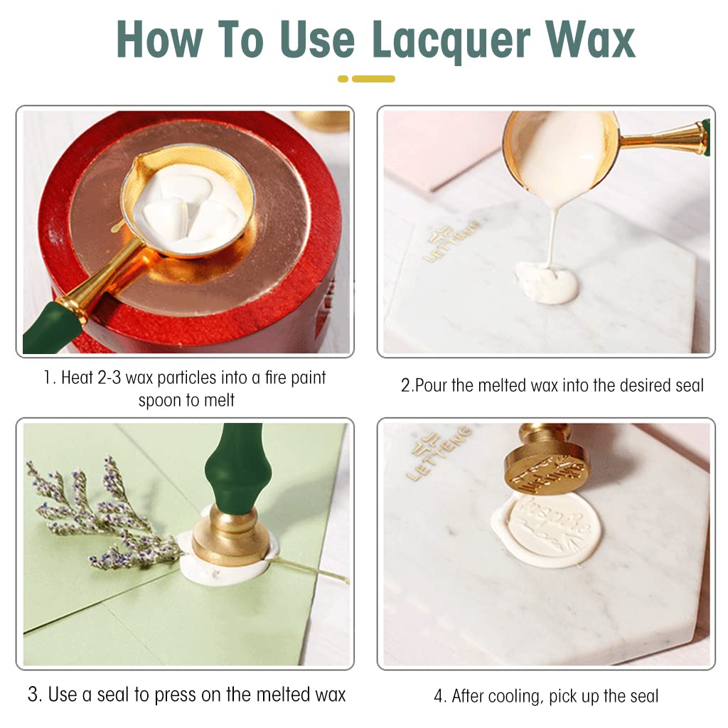 HASTHIP Wax Seal Stamp Gift Box Set for Cards and Envelopes with 2.5cm Brass Head | Green