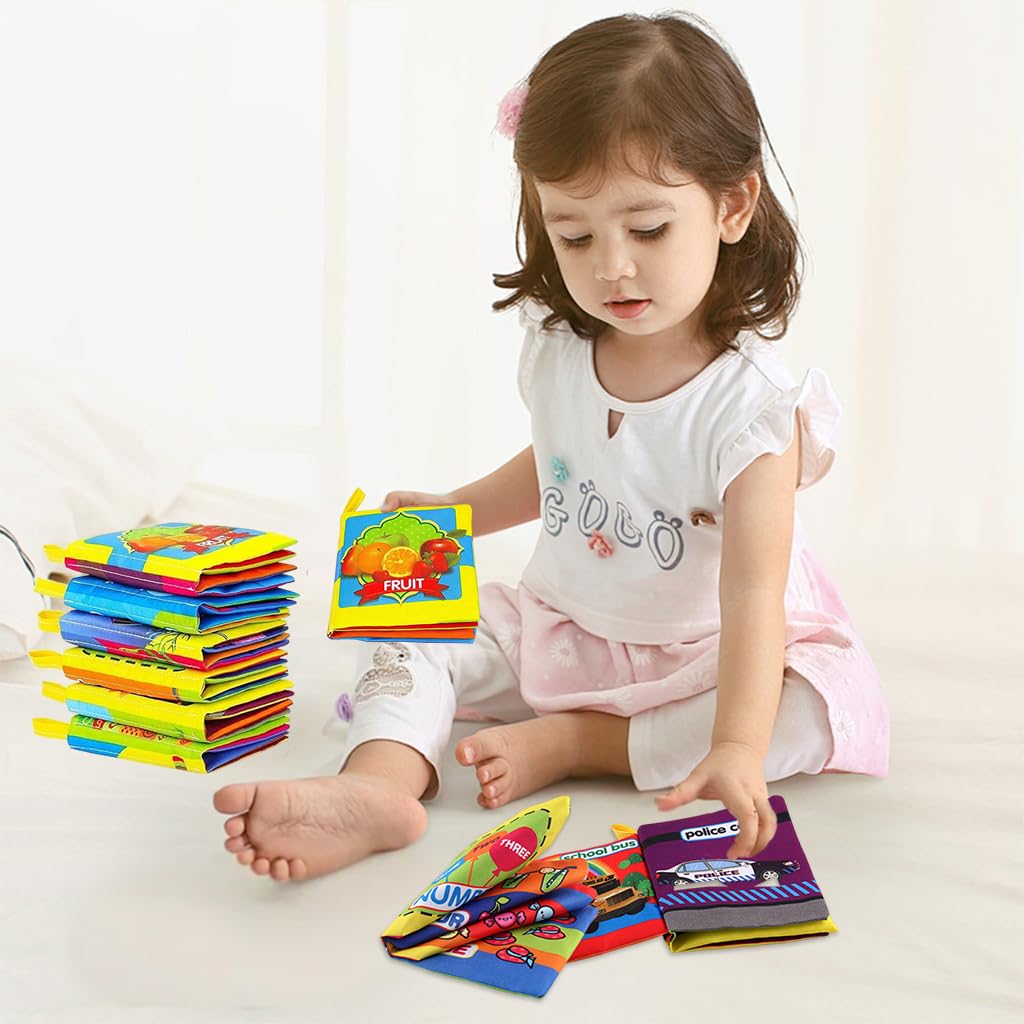 SNOWIE SOFT Cloth Books for Babies 0 to 3 Year with 12PCS Set | Early Learning Toys