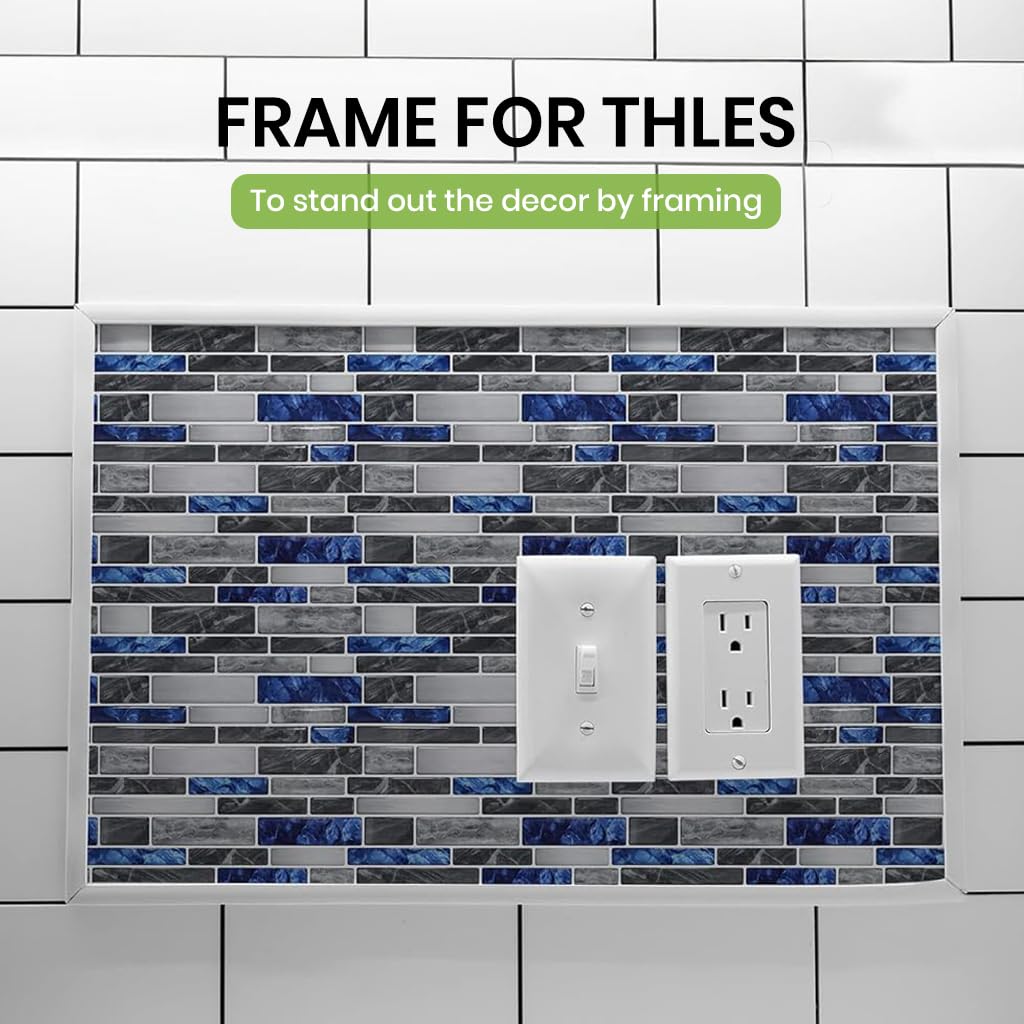 HASTHIP Peel and Stick Wall Molding for Mirror Frames and Ceilings 10Ft White Vinyl Strip featuring Self Adhesive Waterproof Design