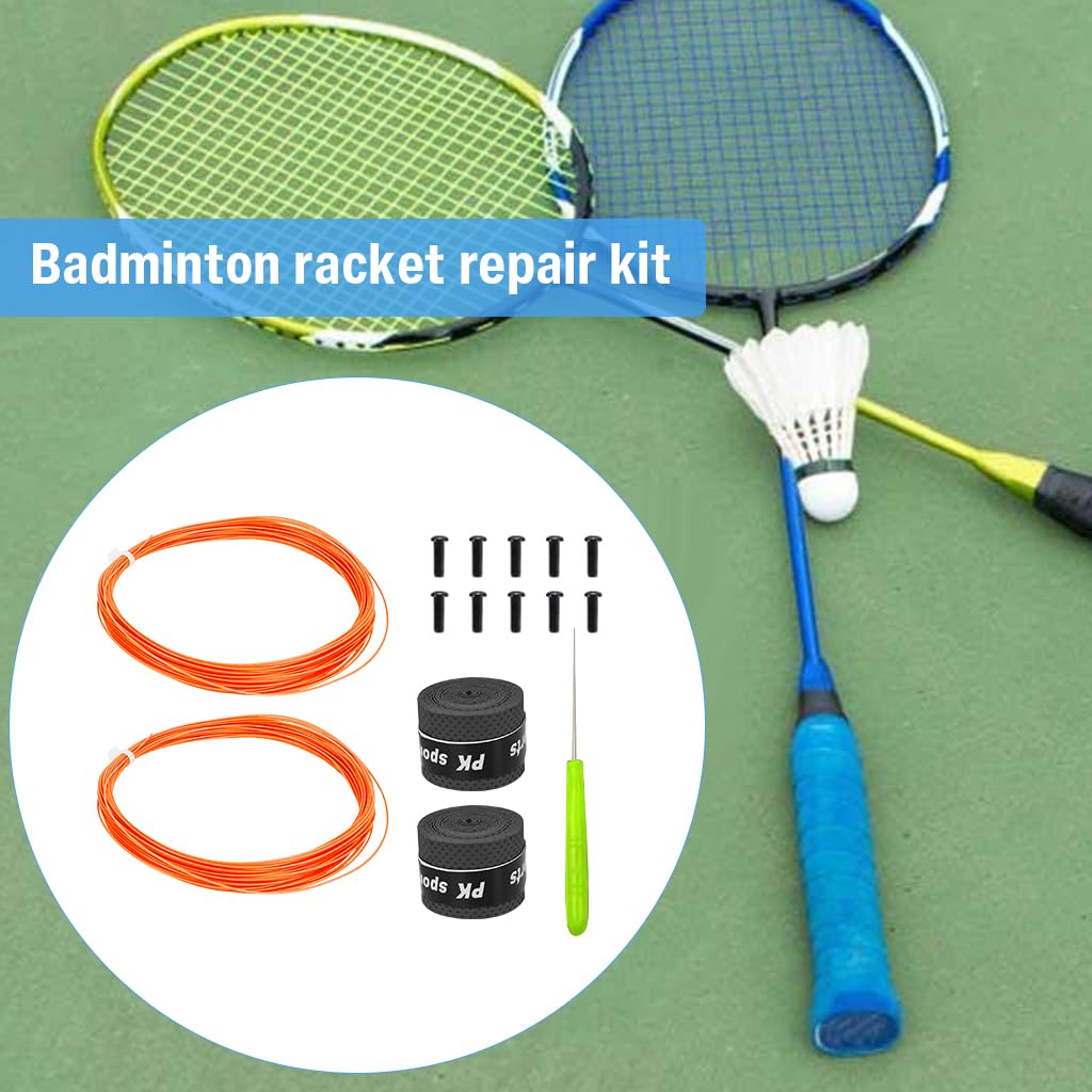 Proberos Badminton Racket Strings Set for 2 Rackets with 0.78mm Nylon Fiber 10m Rolls | Includes Stringing Tools