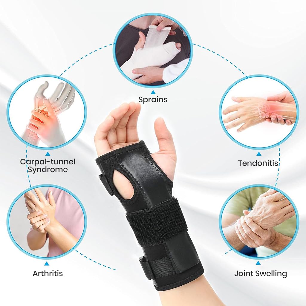 HANNEA Wrist Band for Pain Relief featuring Detachable Curved Support Panel & Adjustable Fit | Breathable Compression Brace for Carpal Tunnel and Arthritis