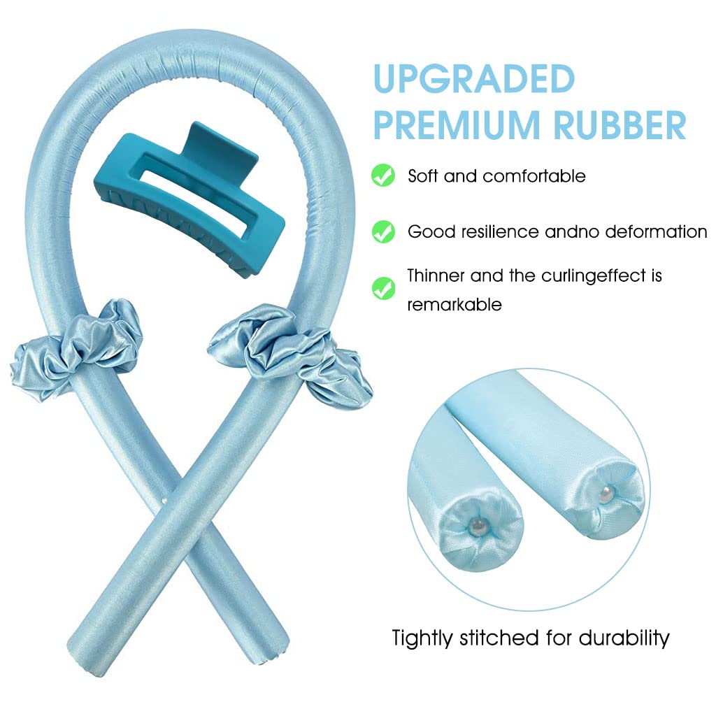 MAYCREATE Heatless Curling Rod Headband for Overnight Use with Pearl Cotton Ribbon | No Heat Hair Curlers for Long and Medium Hair