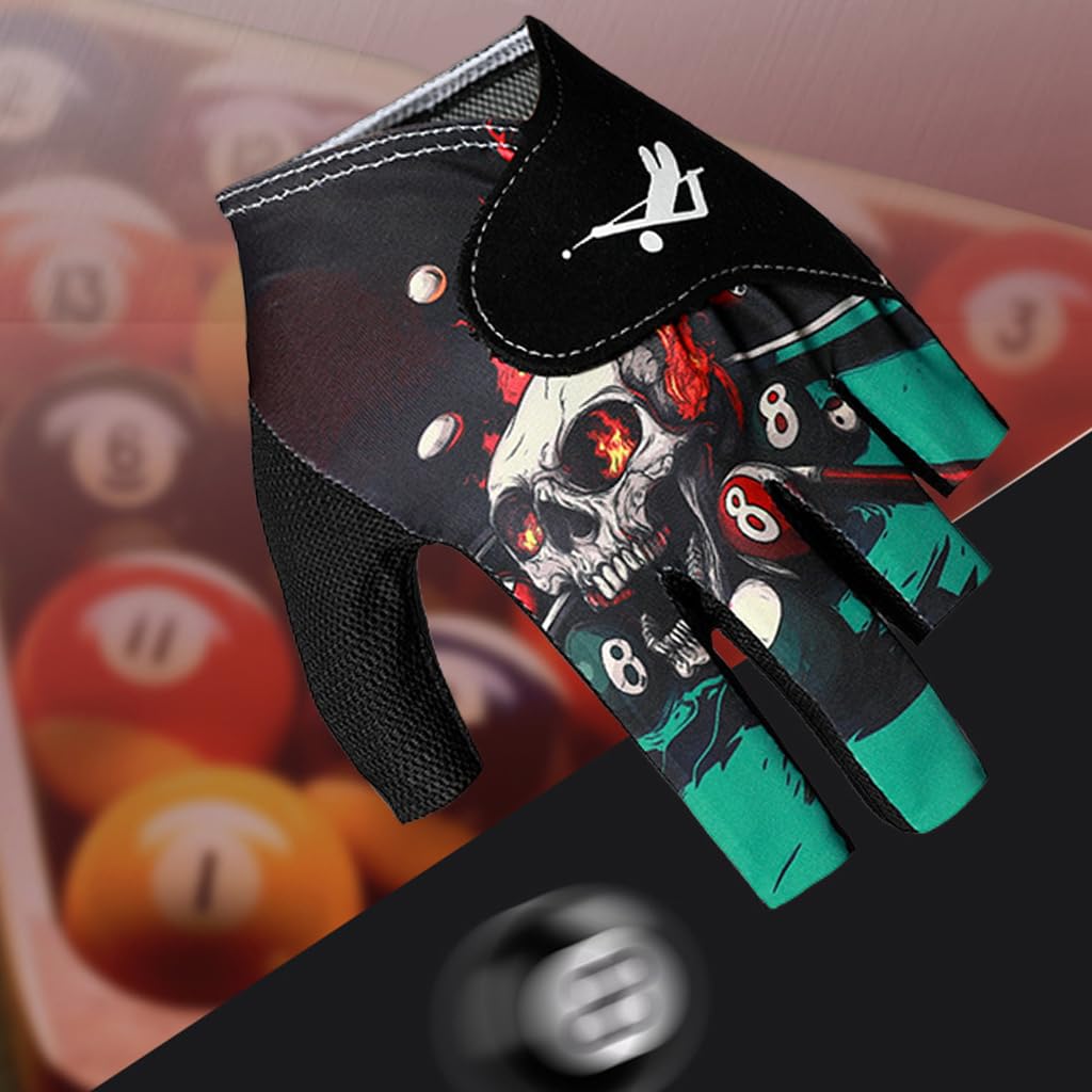 PROBEROS Billiards Glove for Left-Hand Players with Anti-Slip Microfiber Palm & Hook Closure | Ice-Silk Nylon Breathable Fit