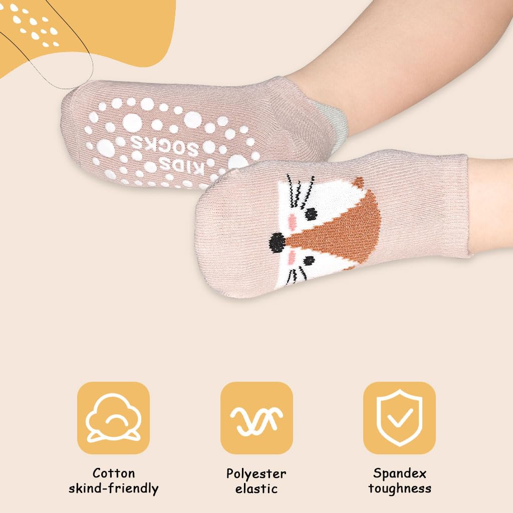 Zibuyu Baby Socks with Anti Skid Soles for Newborn to 3 Years featuring Soft Cotton & Cute Animal Patterns