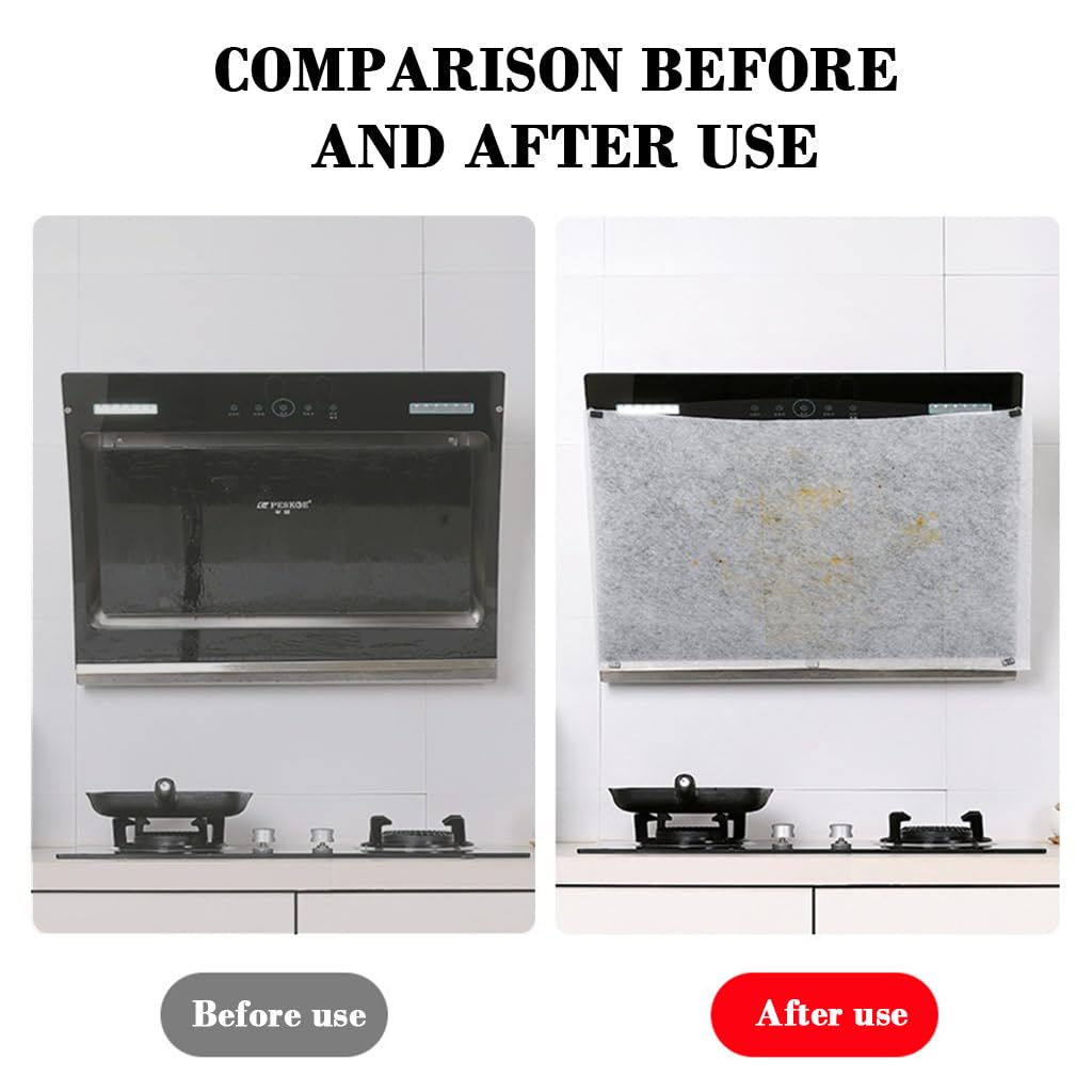 Supvox Oil Blotting Paper Roll for Range Hook 46cm x 5m with Cut-to-Fit Design | Heat Resistant Grease Absorbing Sheet