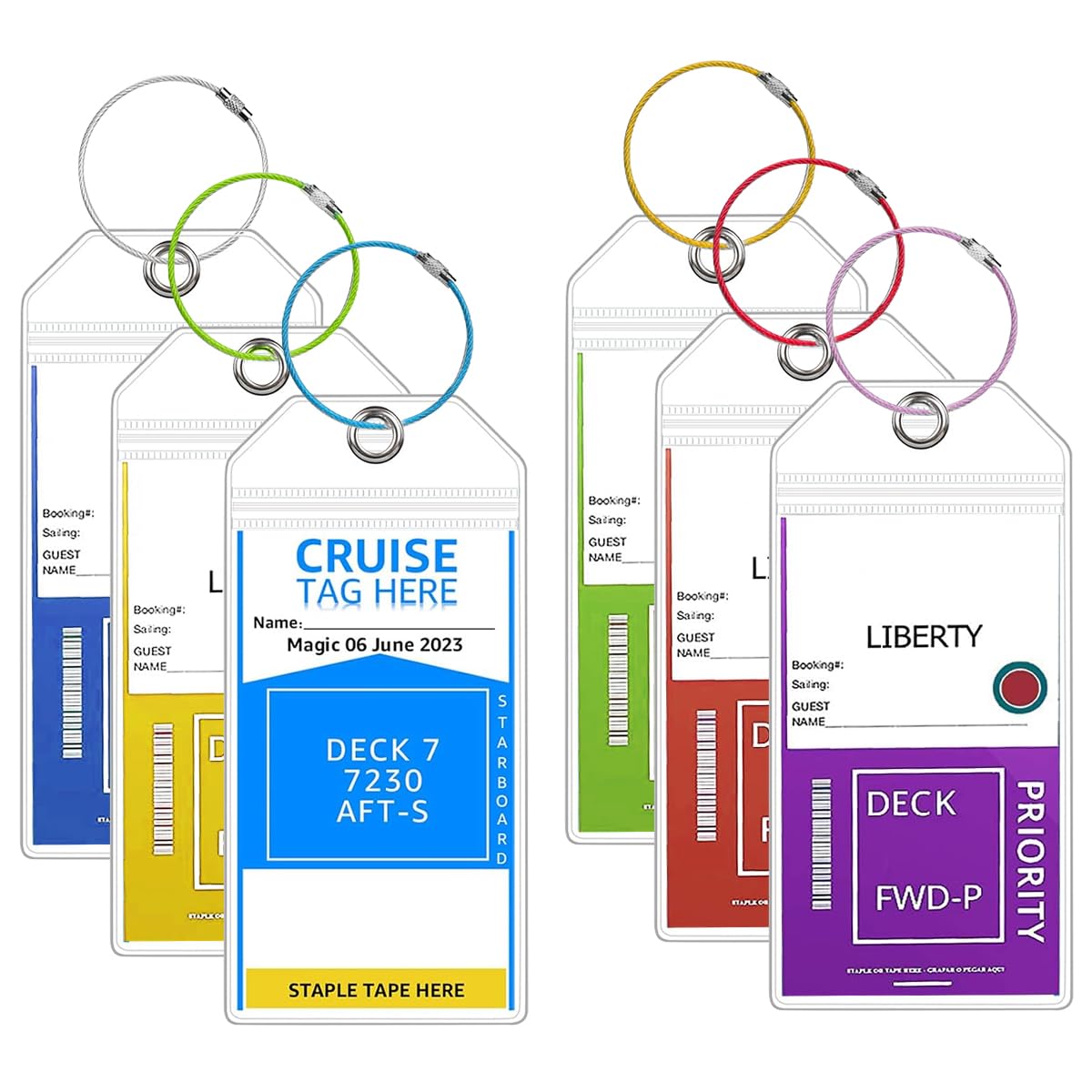 PALAY Luggage Tags for Travel featuring 19x9cm Size with Stainless Steel Loops | Clear 6 Pack