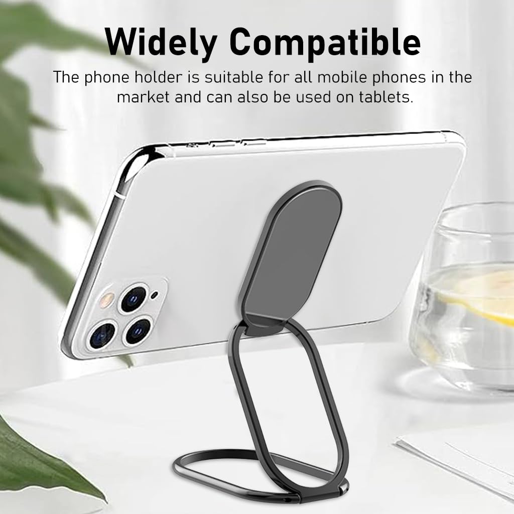 ZORBES® Mobile Stand Foldable Phone Stand 3M Self-Adhesive Metal Desktop Phone Stand Holder Mobile Back Holder Grip Folding Phone Grip Holder Mobile Ring Holder Compatible with Most Smartphones