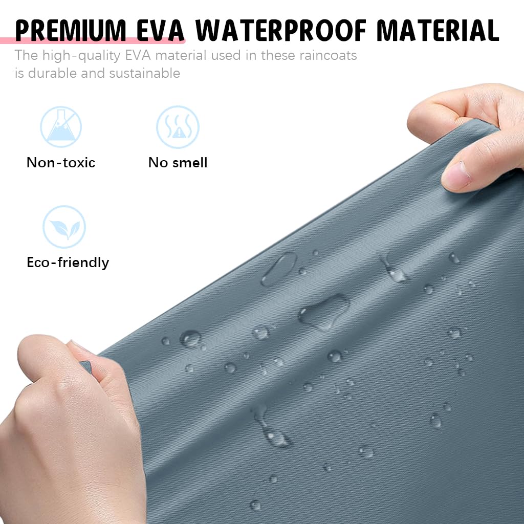 Optifit Rain Coat for Adults with Button Up Hood and 120cm Length | Reusable EVA 3 Pack